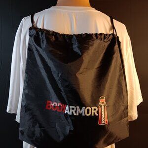 BODYARMOR UNISEX DRAWSTRING GYM TRAVEL BAG -TOWEL INCLUDED - BLACK